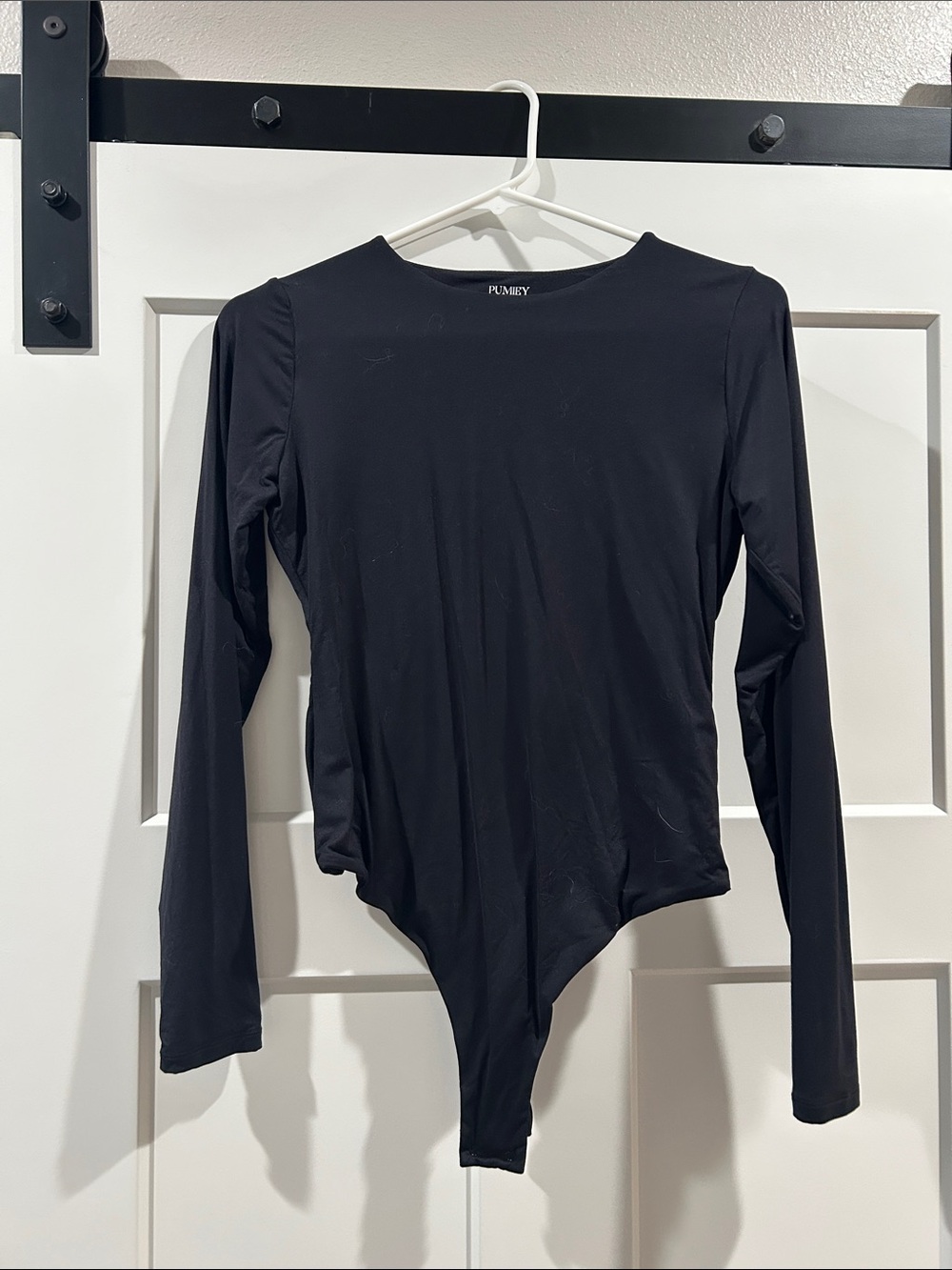 Pumby Black Long-Sleeve Women's Bodysuit - Slim Fit